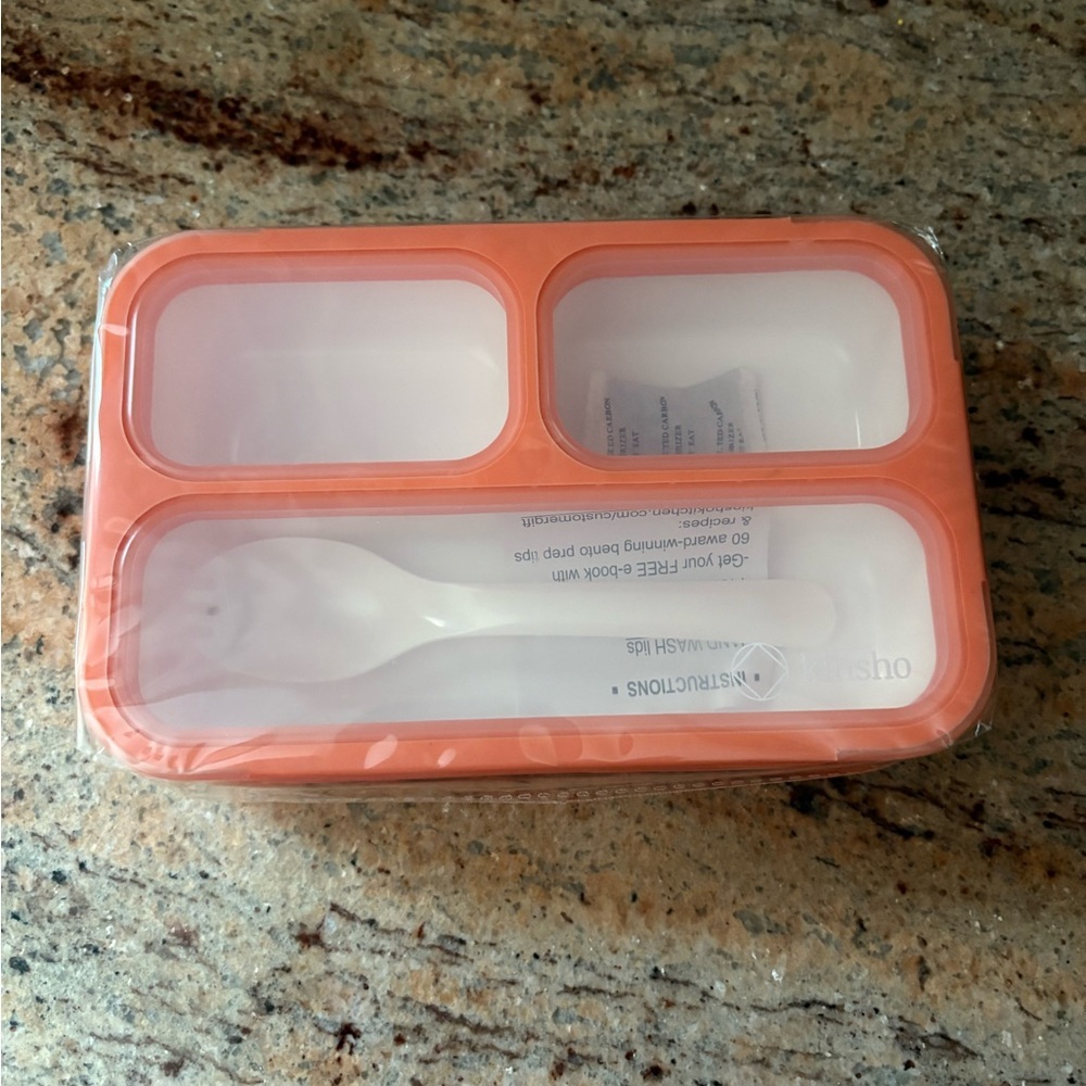 Bento Box mini Orange Bento Lunch Box with Utensil